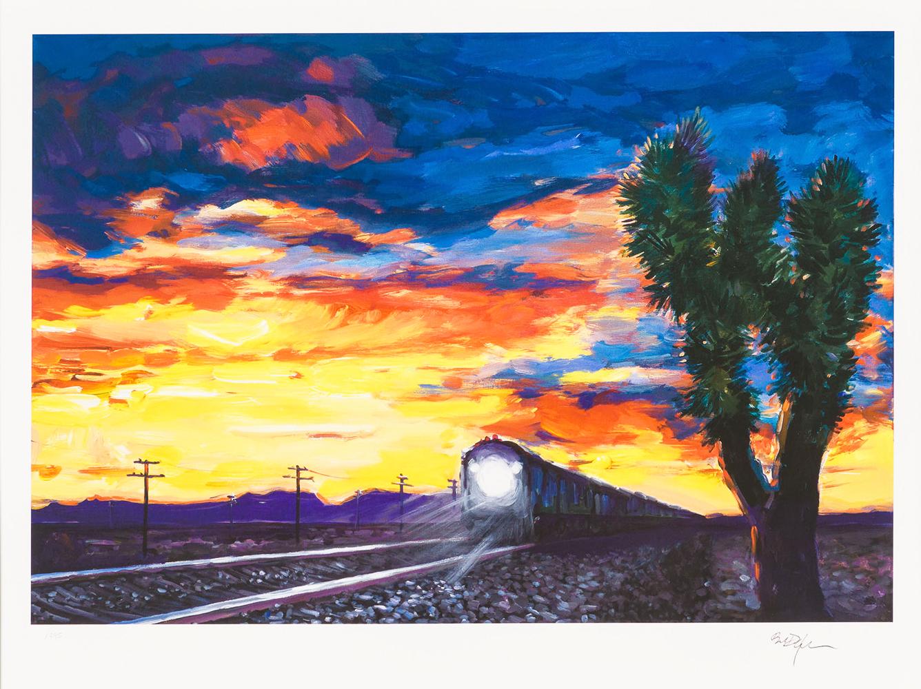 Bob Dylan Train At Sunset (Signed Print) 2023 | MyArtBroker