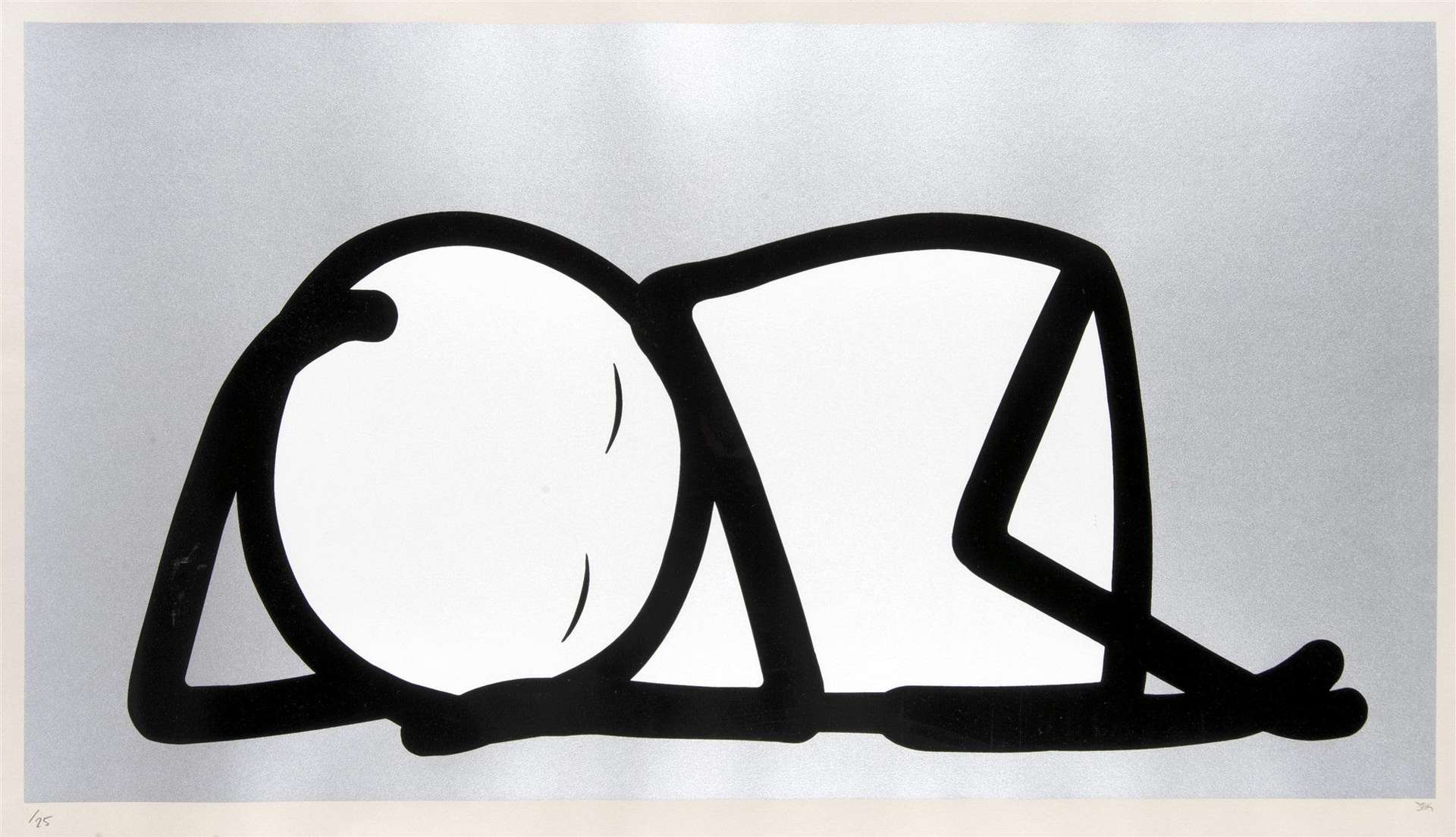 Sleeping Baby (silver) - Signed Print by Stik 2015 - MyArtBroker