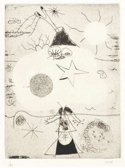 Femme Et Volcan - Signed Print by Joan Miró 1938 - MyArtBroker