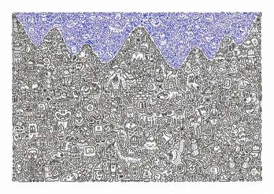 Mountain Mania - Giclee Print by Mr Doodle 2018 - MyArtBroker