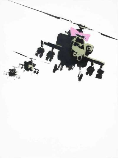 Happy Choppers - Signed Spray Paint by Banksy 2004 - MyArtBroker