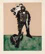 Fritz William Scholder: Indian With Cat - Signed Print