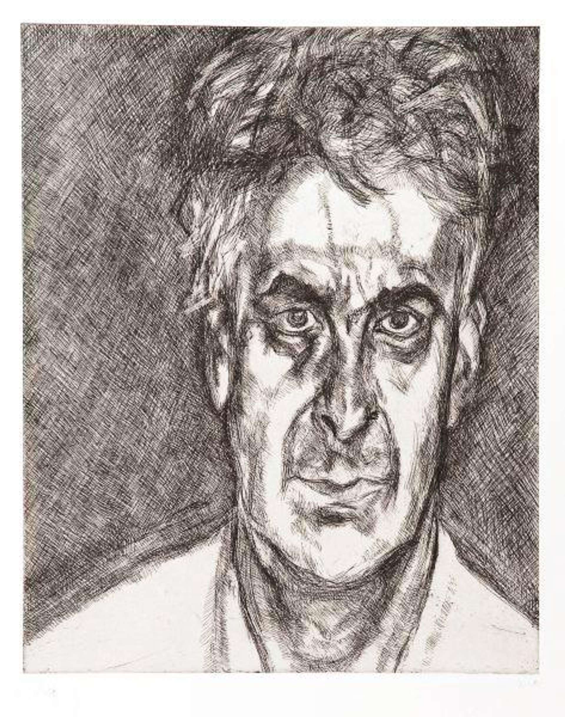 Lucian Freud: Portrait Head II - Signed Print