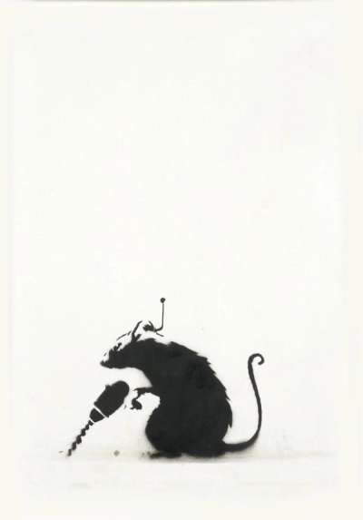 Drill Rat - Unsigned Spray Paint by Banksy 2002 - MyArtBroker