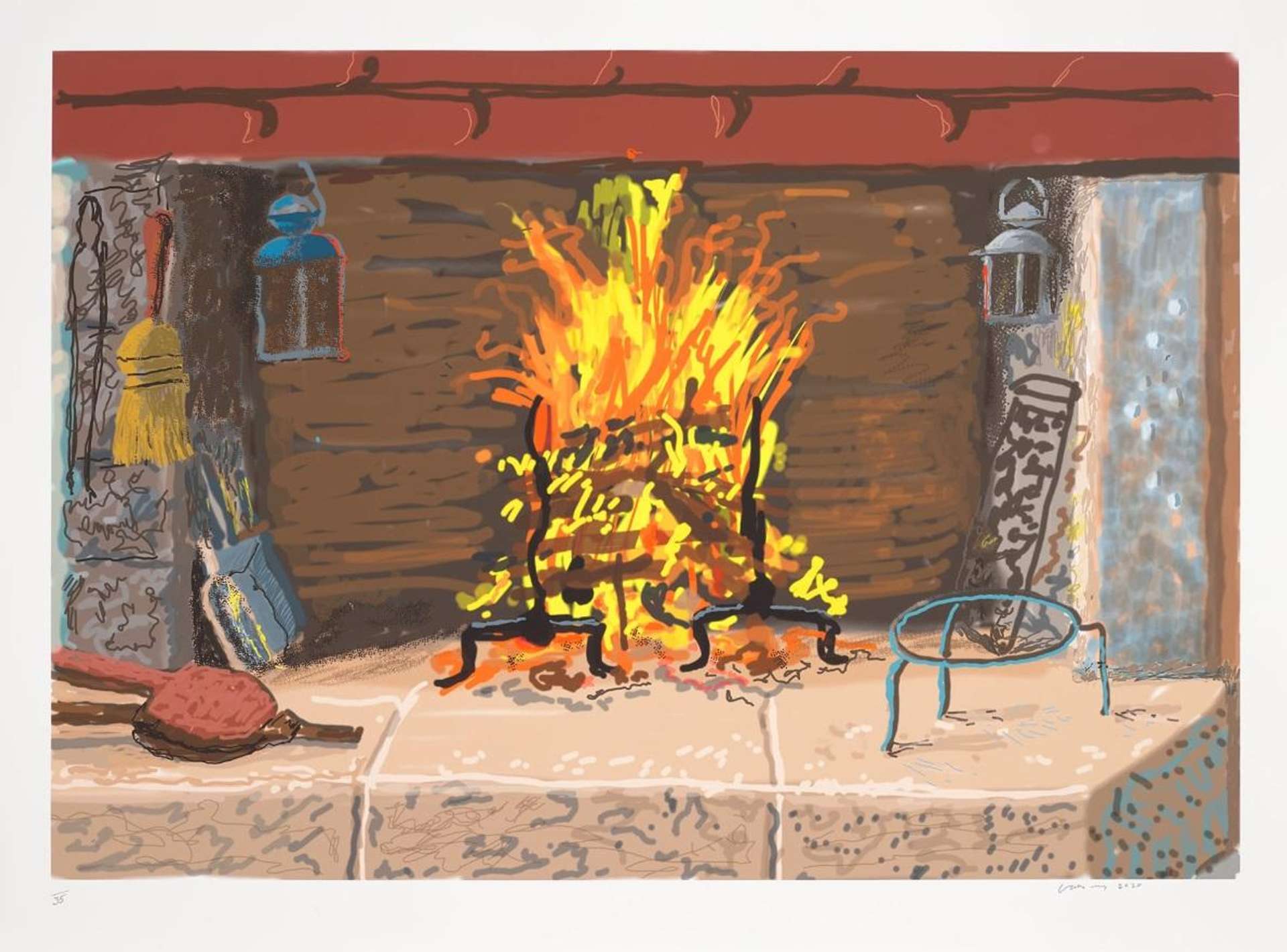 A Bigger Fire - Signed Print by David Hockney 2020 - MyArtBroker