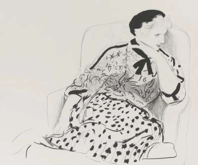 Celia In An Armchair - Signed Print by David Hockney 1980 - MyArtBroker