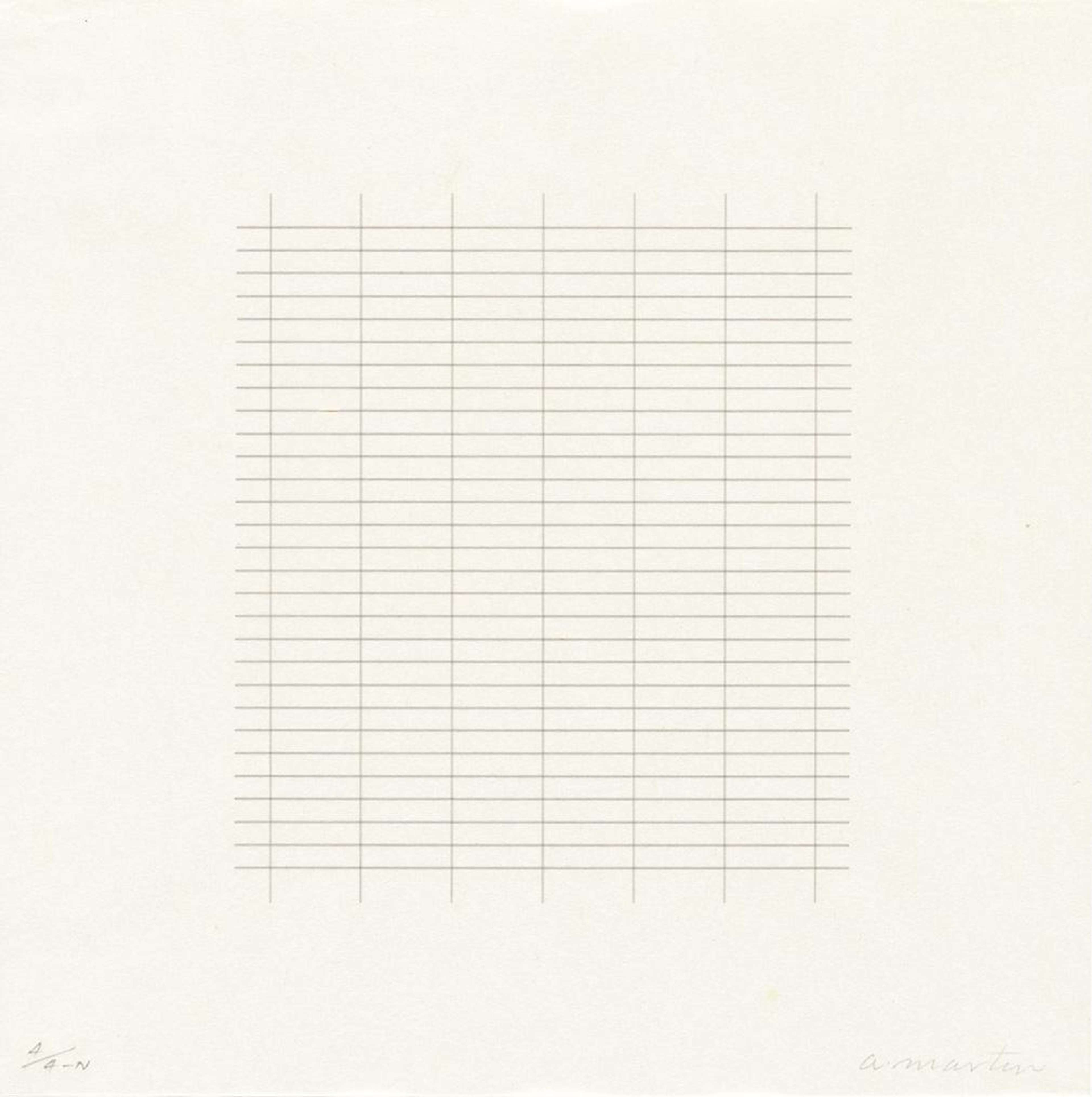 On A Clear Day 18 - Signed Print by Agnes Martin 1973 - MyArtBroker
