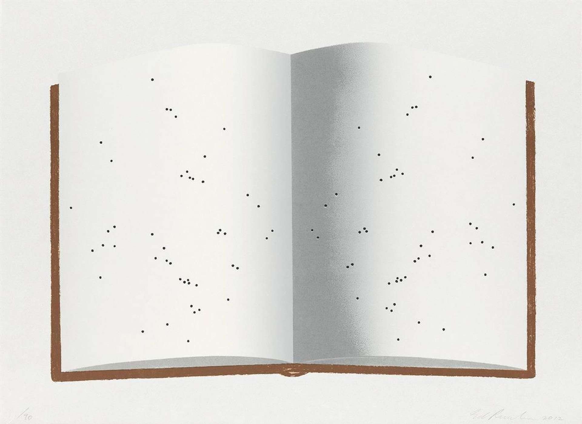 Open Book With Worm Holes - Signed Print by Ed Ruscha 2012 - MyArtBroker