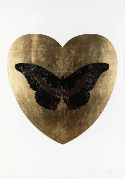 I Love You (gold leaf, black, cool gold) - Signed Print by Damien Hirst 2015 - MyArtBroker