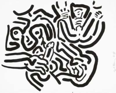 Bad Boys 3 - Signed Print by Keith Haring 1986 - MyArtBroker