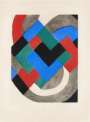 Sonia Delaunay: Gravure II (Composition Rouge, Vert, Bleu Et Noir) - Signed Print