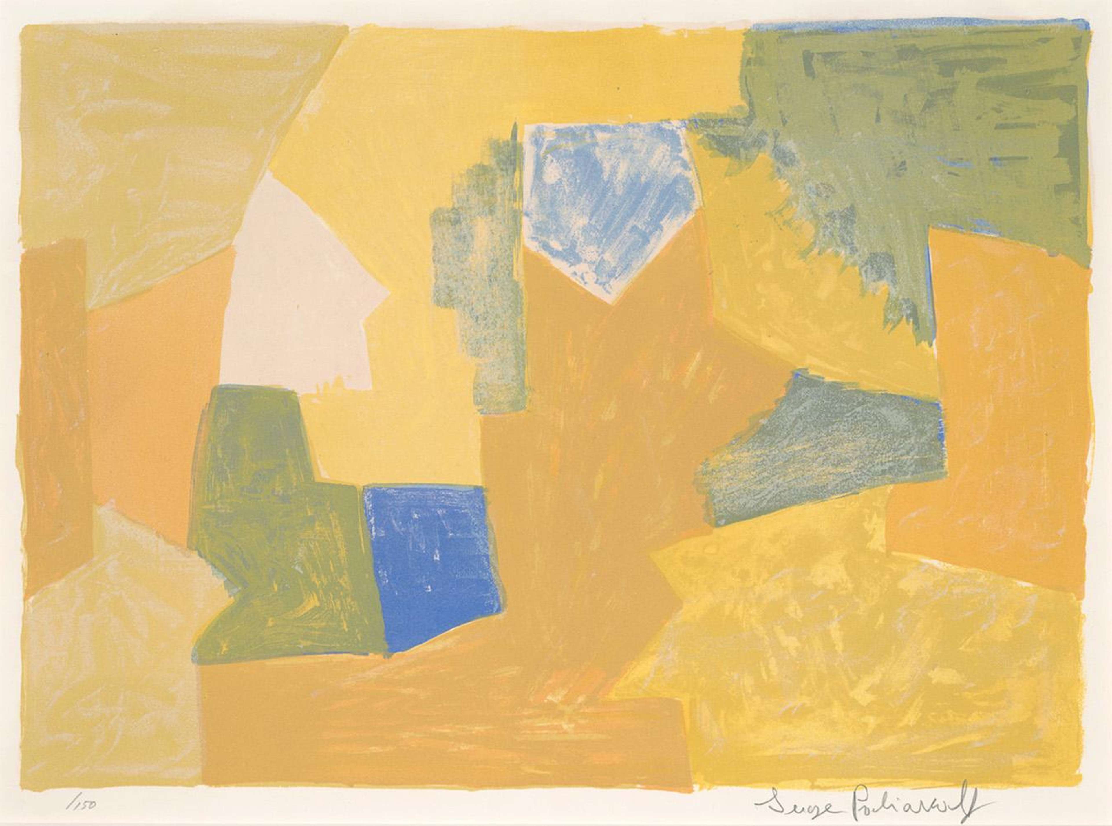 Composition Jaune, Orange Et Verte - Signed Print by Serge Poliakoff 1957 - MyArtBroker