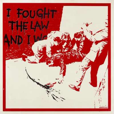I Fought The Law (AP red) - Signed Print by Banksy 2004 - MyArtBroker