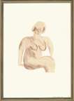 Picture Of A Simple Framed Traditional Nude Drawing - Signed Print