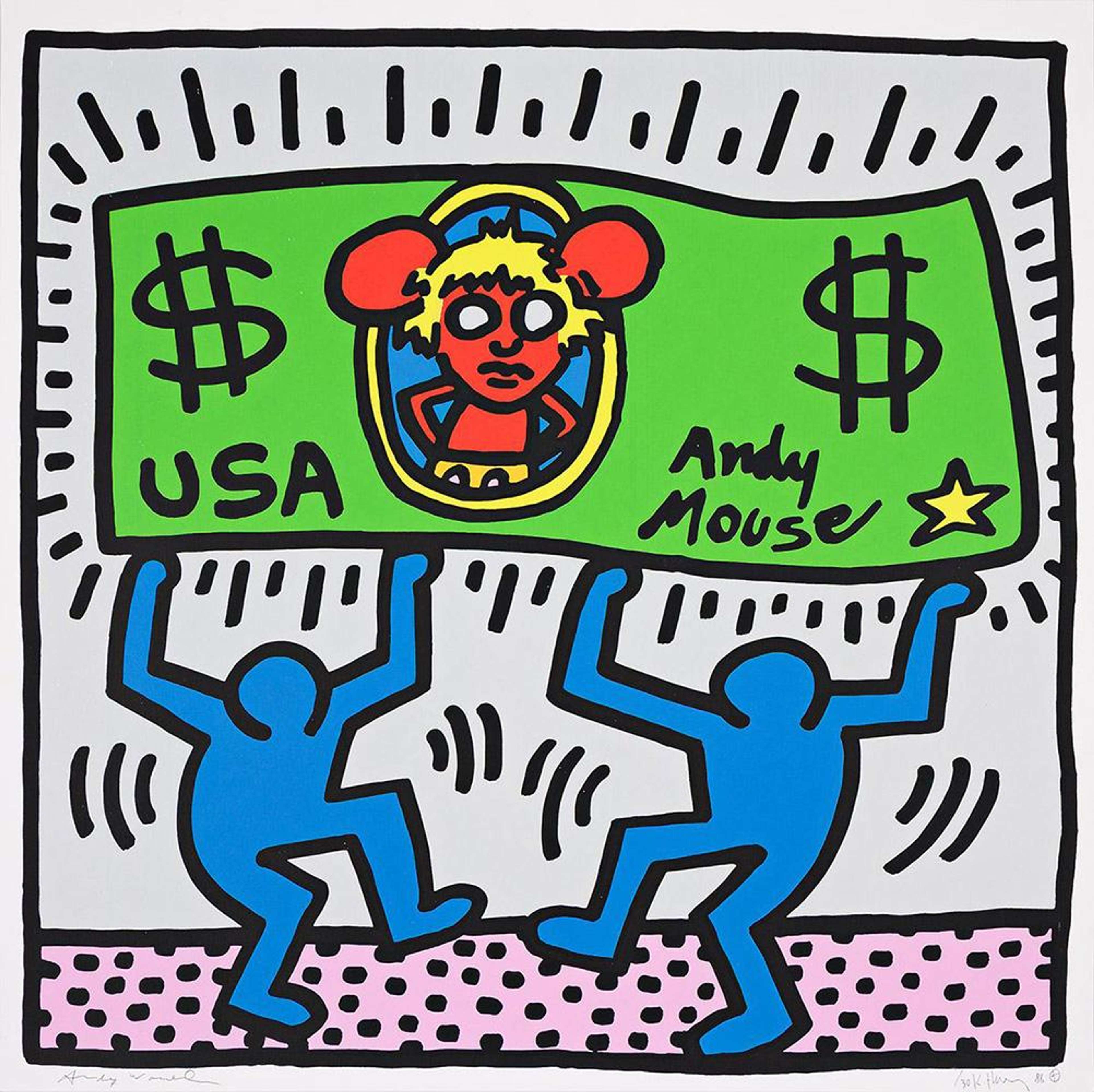 Andy Mouse 3 - Signed Print by Keith Haring 1986 - MyArtBroker