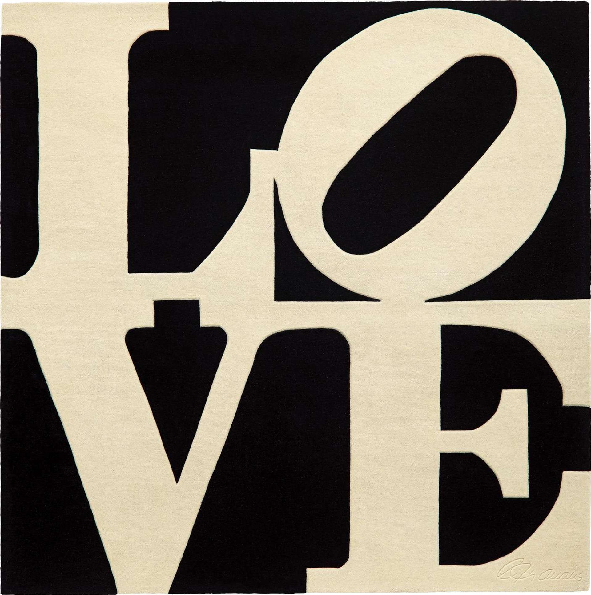 Chosen Love (grey and black) - Wool by Robert Indiana 1995 - MyArtBroker