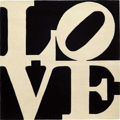 Chosen Love (grey and black) - Wool by Robert Indiana 1995 - MyArtBroker