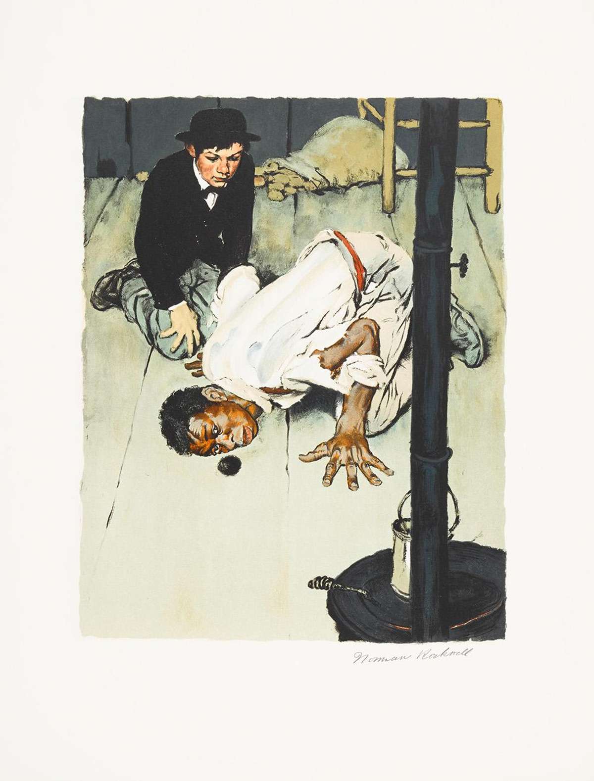 Norman Rockwell Jim Got Down On His Knees (Signed Print) 1977 | MyArtBroker