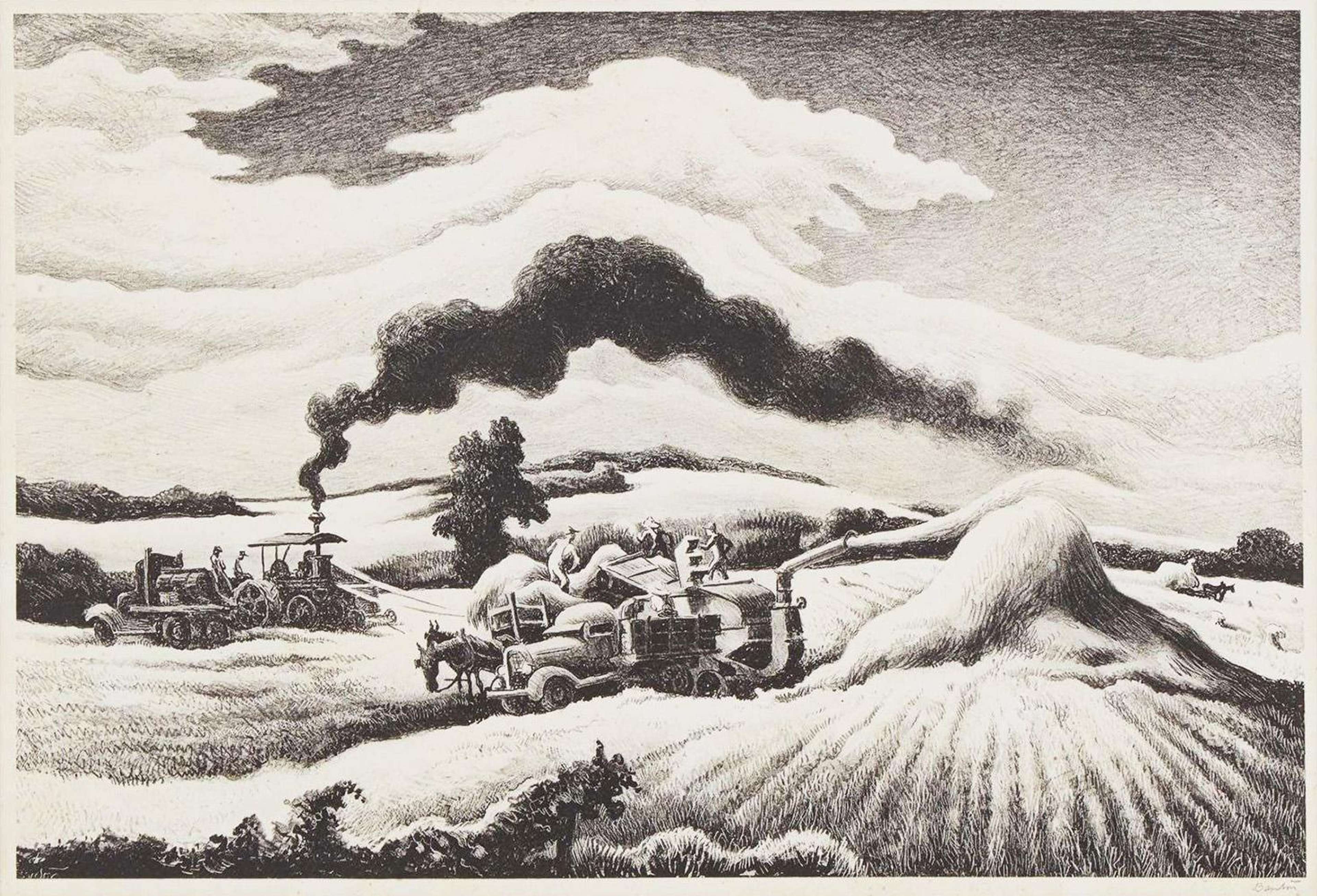 Threshing - Signed Print by Thomas Hart Benton 1941 - MyArtBroker