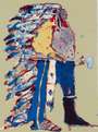 Fritz William Scholder: Indian With Tomahawk - Signed Print