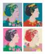 Andy Warhol: Queen Margrethe of Denmark (F. & S. II.342-345) (complete set) - Signed Print
