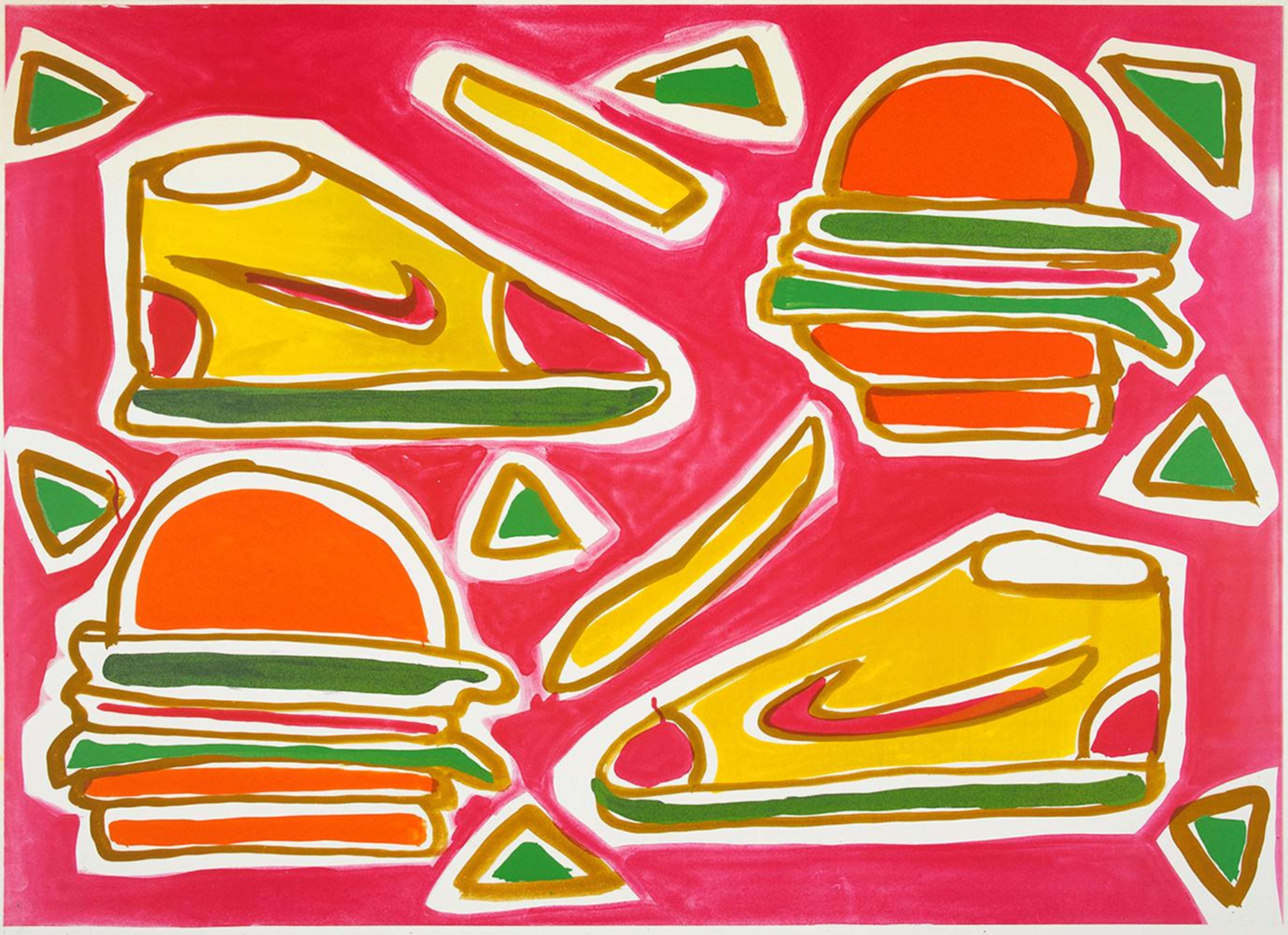 Cheeseburger Deluxe - Signed Print by Katherine Bhernhardt 2016 - MyArtBroker