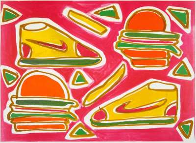 Cheeseburger Deluxe - Signed Print by Katherine Bhernhardt 2016 - MyArtBroker