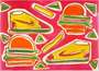 Katherine Bhernhardt: Cheeseburger Deluxe - Signed Print