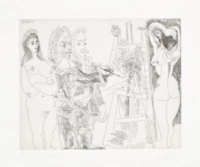 L’Atelier, Avec Un Hibou Et Un Envoyé Officiel - Signed Print by Pablo Picasso 1968 - MyArtBroker
