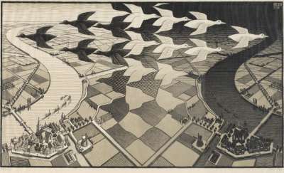 Day And Night - Signed Print by M. C. Escher 1961 - MyArtBroker