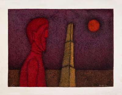 Figura En Rojo - Signed Print by Rufino Tamayo 1989 - MyArtBroker