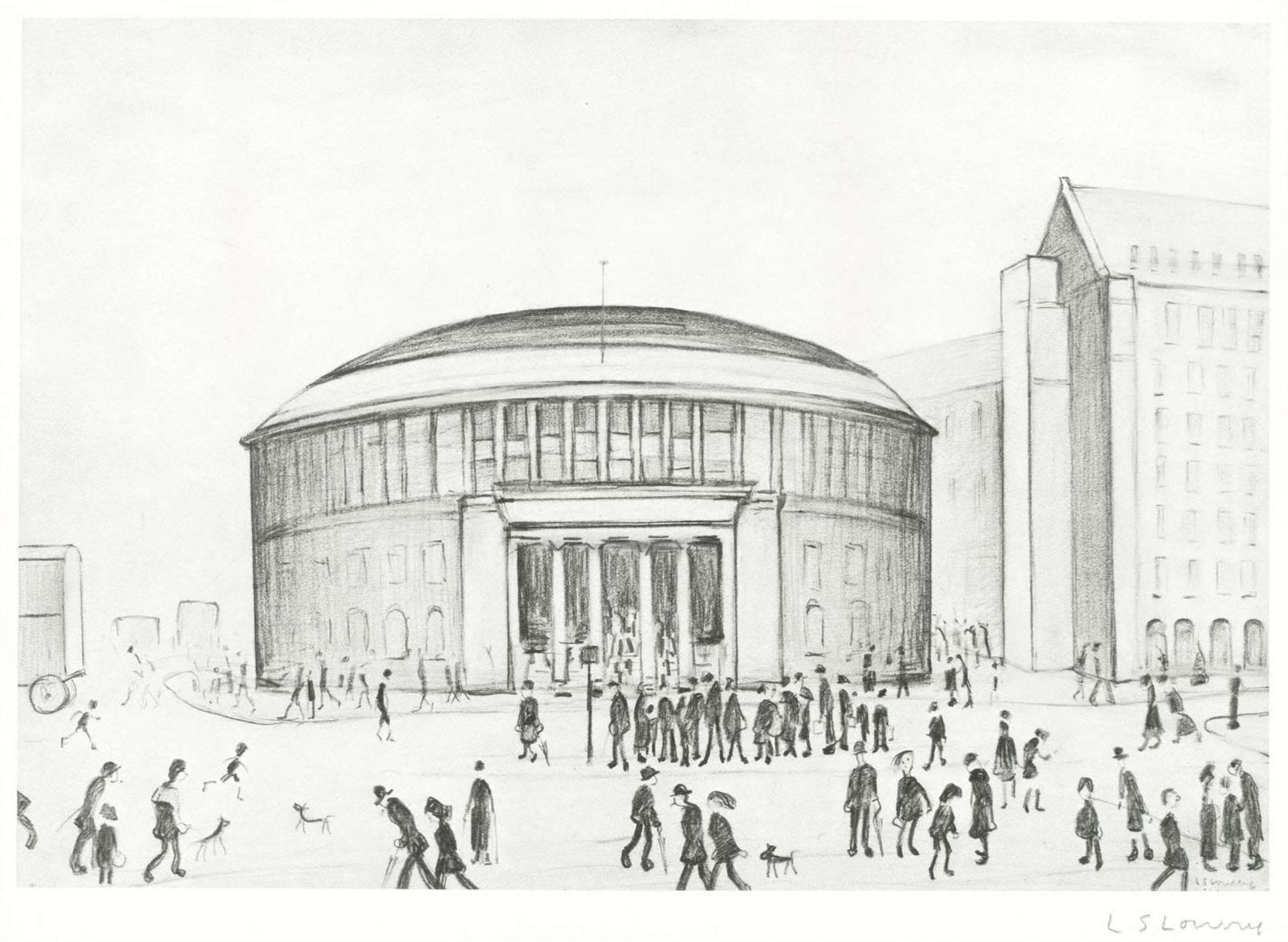 Reference Library - Signed Print by L S Lowry 1972 - MyArtBroker