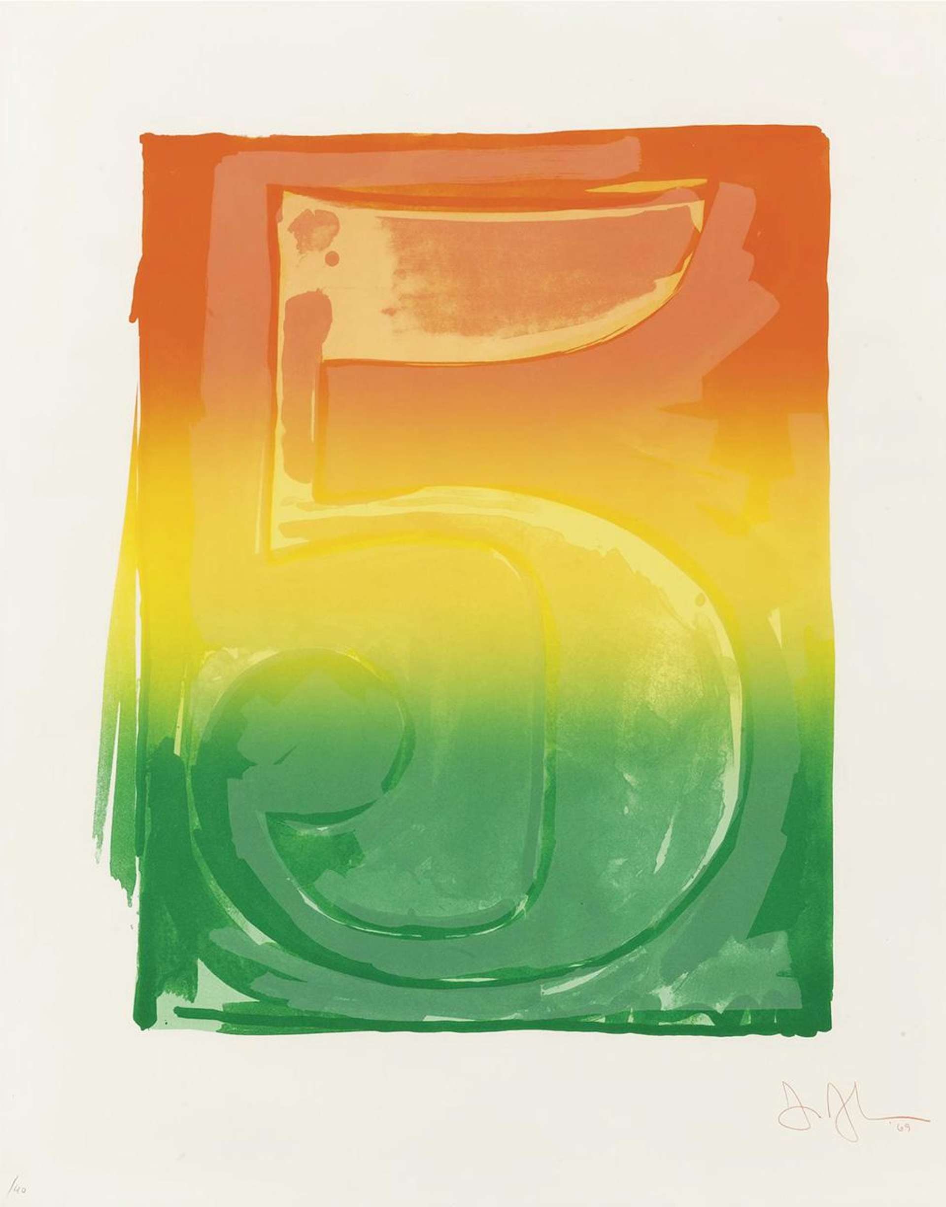 Figure 5 (Color Numeral) - Signed Print by Jasper Johns 1968 - MyArtBroker