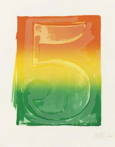 Figure 5 (Color Numeral) - Signed Print by Jasper Johns 1968 - MyArtBroker
