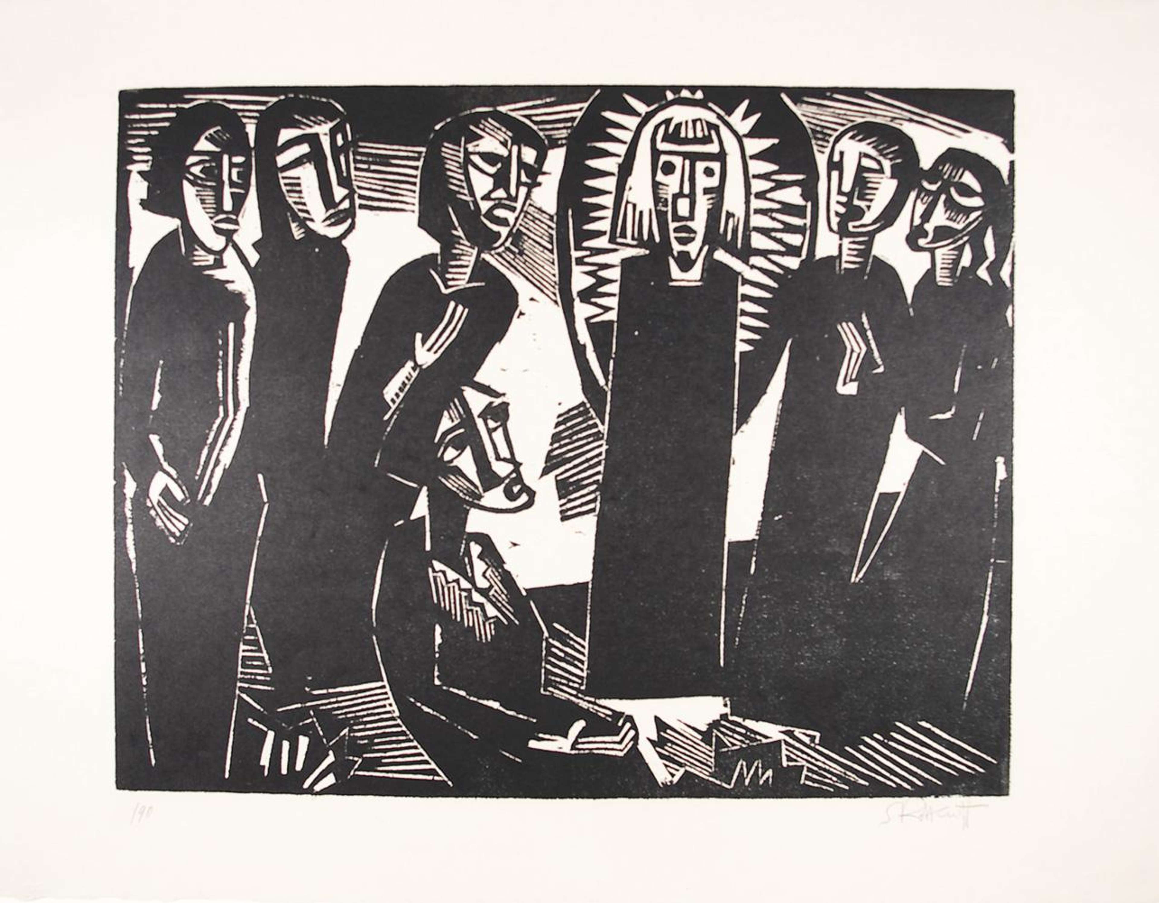 Christus Unter Den Frauen - Signed Print by Karl Schmidt-Rottluff 1919 - MyArtBroker