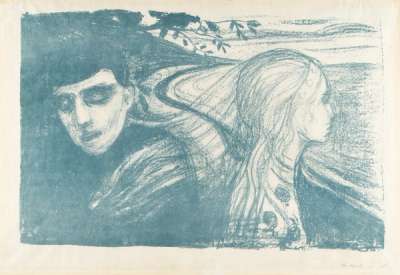 Two Heads (Detachment II) - Signed Print by Edvard Munch 1896 - MyArtBroker