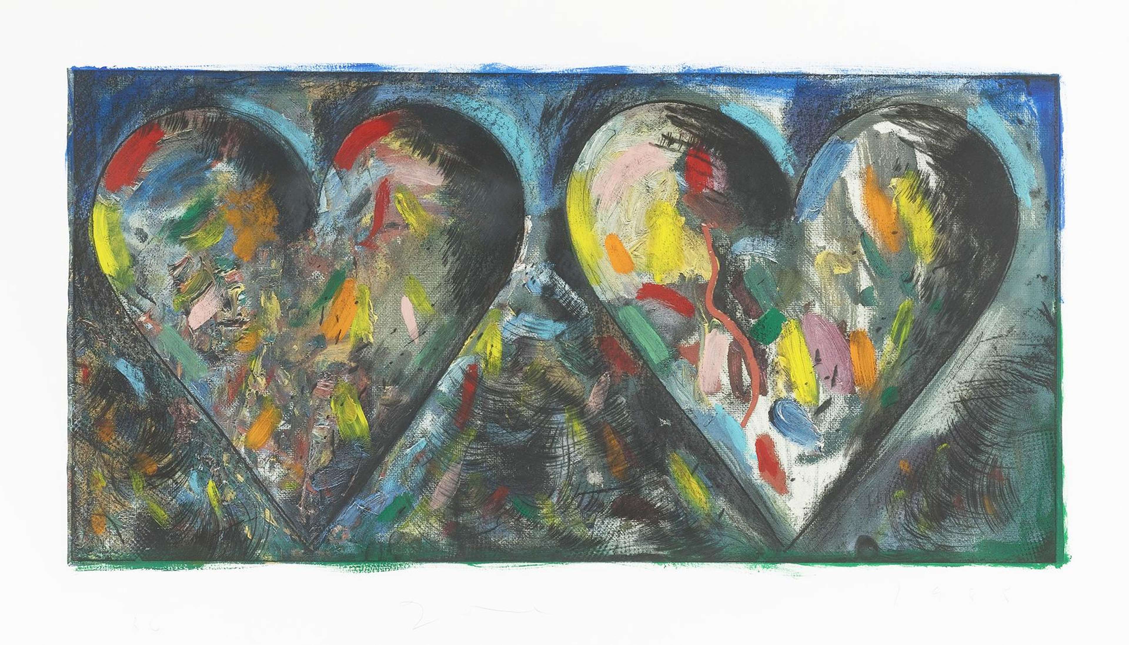 Two Hearts For The Moment - Signed Print by Jim Dine 1985 - MyArtBroker