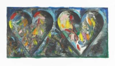 Two Hearts For The Moment - Signed Print by Jim Dine 1985 - MyArtBroker