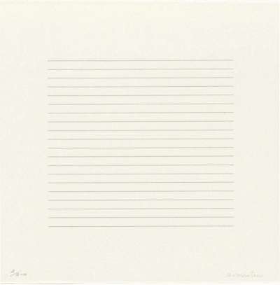 On A Clear Day 5 - Signed Print by Agnes Martin 1973 - MyArtBroker