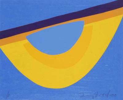Yellow And Blue For Bowjey - Signed Print by Sir Terry Frost 2000 - MyArtBroker