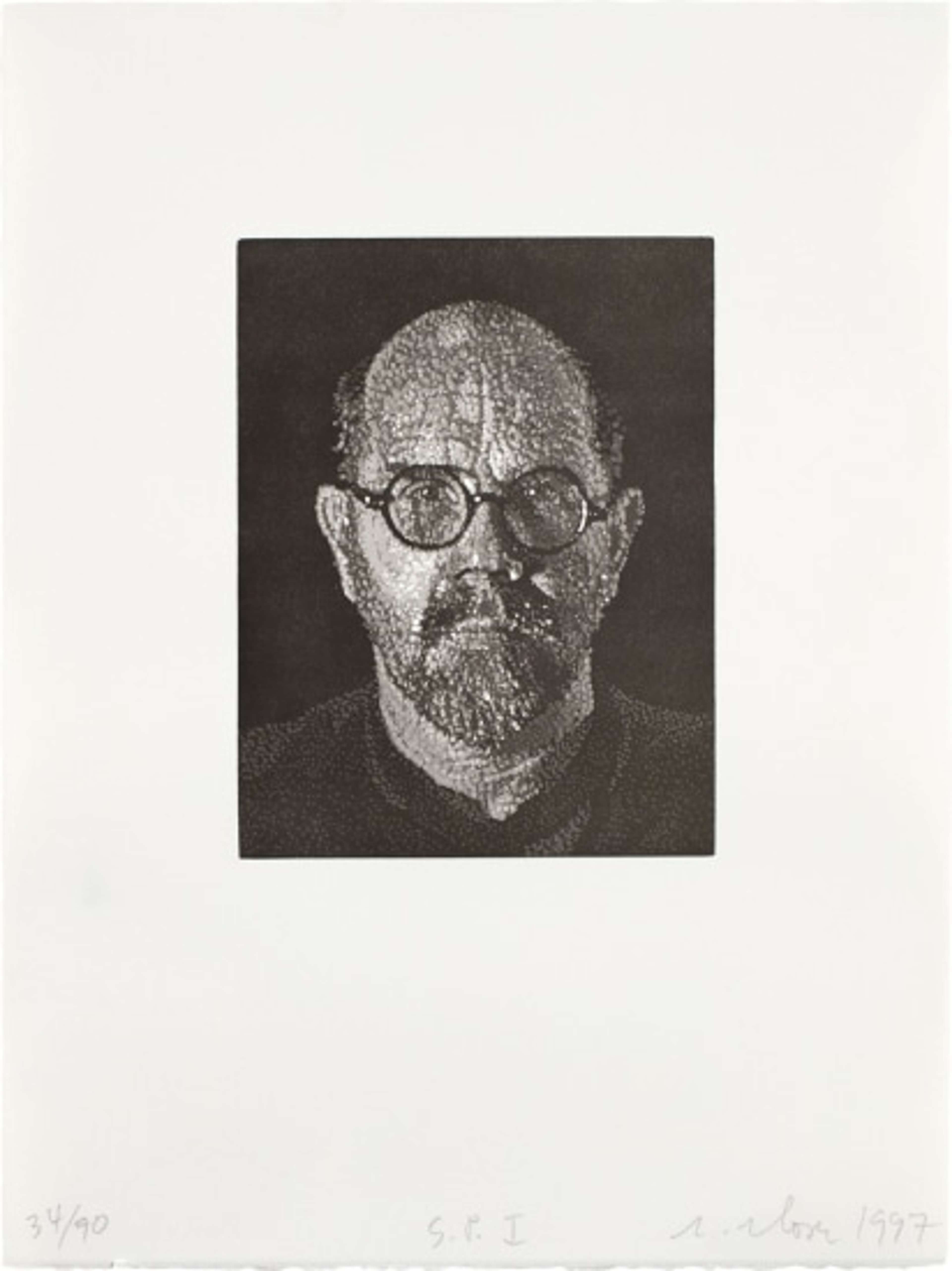 Self Portrait I - Signed Print by Chuck Close 1997 - MyArtBroker