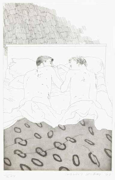 David Hockney Two Boys Aged 23 Or 24 (Signed Print) 1966 | MyArtBroker