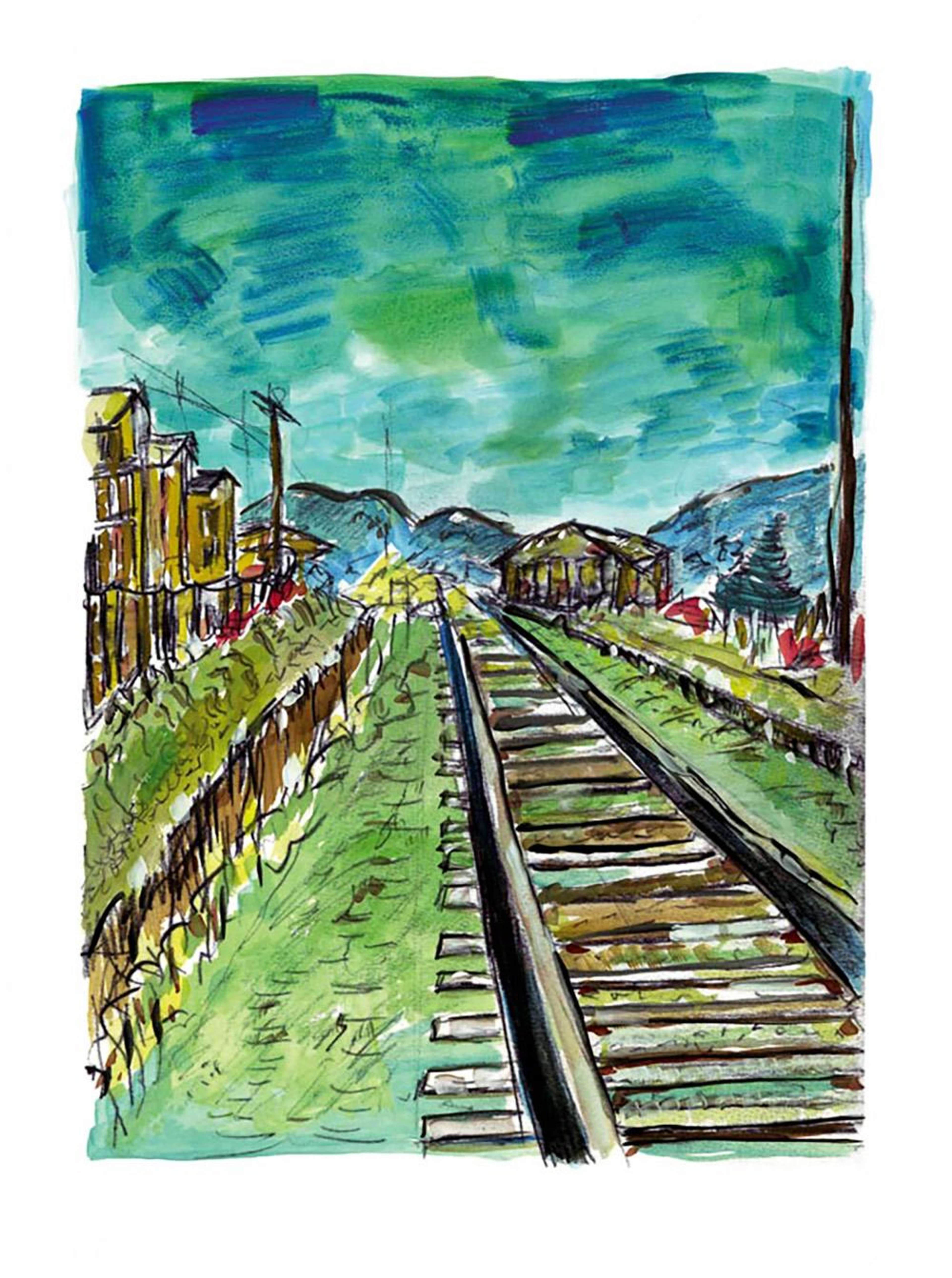 Train Tracks Medium (2008) - Signed Print by Bob Dylan 2008 - MyArtBroker