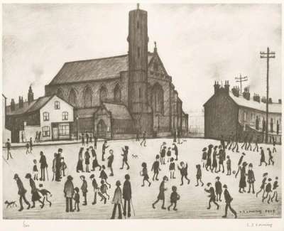 St Mary's Church - Signed Print by L S Lowry 1967 - MyArtBroker