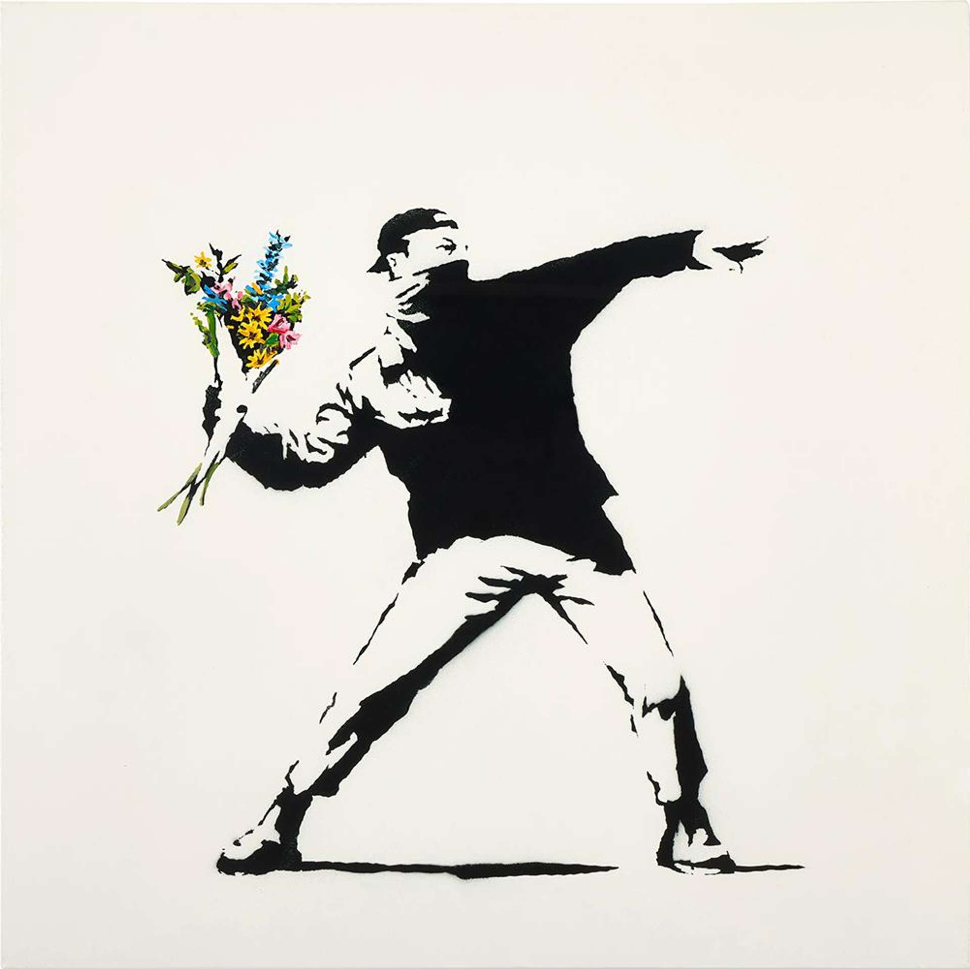 Love Is In The Air - Signed Mixed Media by Banksy 2006 - MyArtBroker