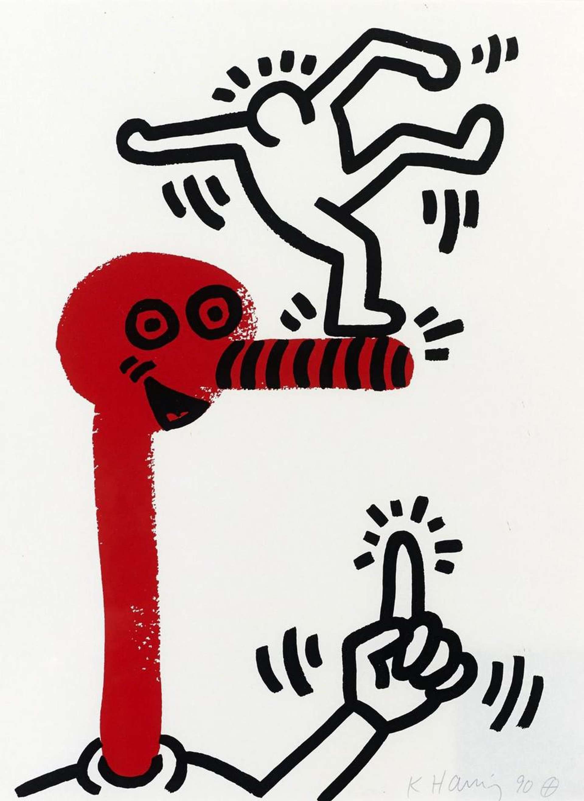 The Story Of Red And Blue 1 - Signed Print by Keith Haring 1989 - MyArtBroker
