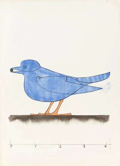 Oiseau Bleu - Signed Print by Francois Xavier Lalanne 1975 - MyArtBroker