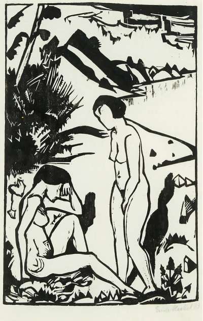 At The Beach (Am Strand) - Signed Print by Erich Heckel 1923 - MyArtBroker