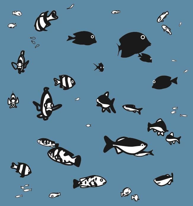 Julian Opie We Swam Amongst The Fishes 3 (Signed Print) 2003