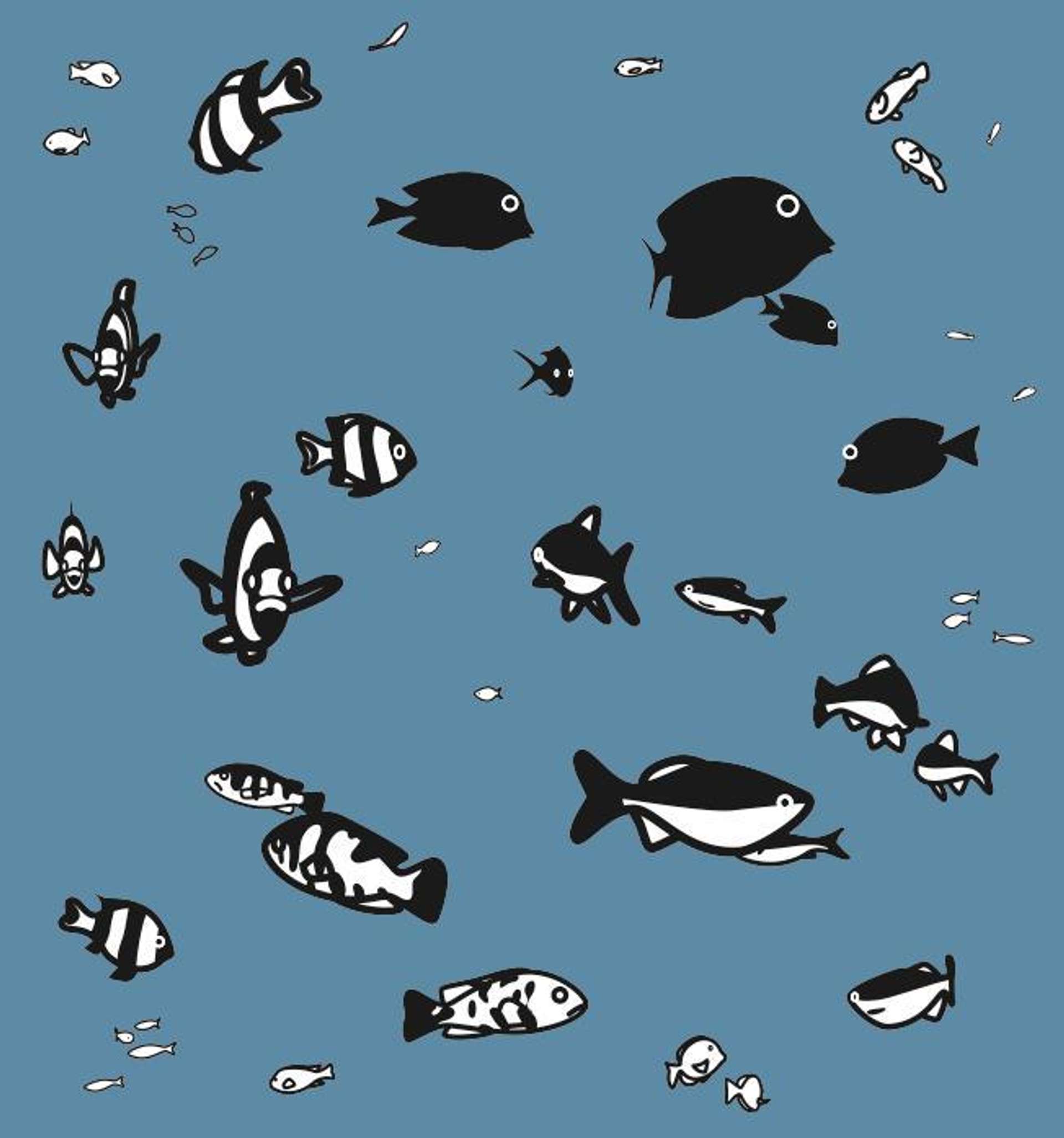 We Swam Amongst The Fishes 3 - Signed Print by Julian Opie 2003 - MyArtBroker